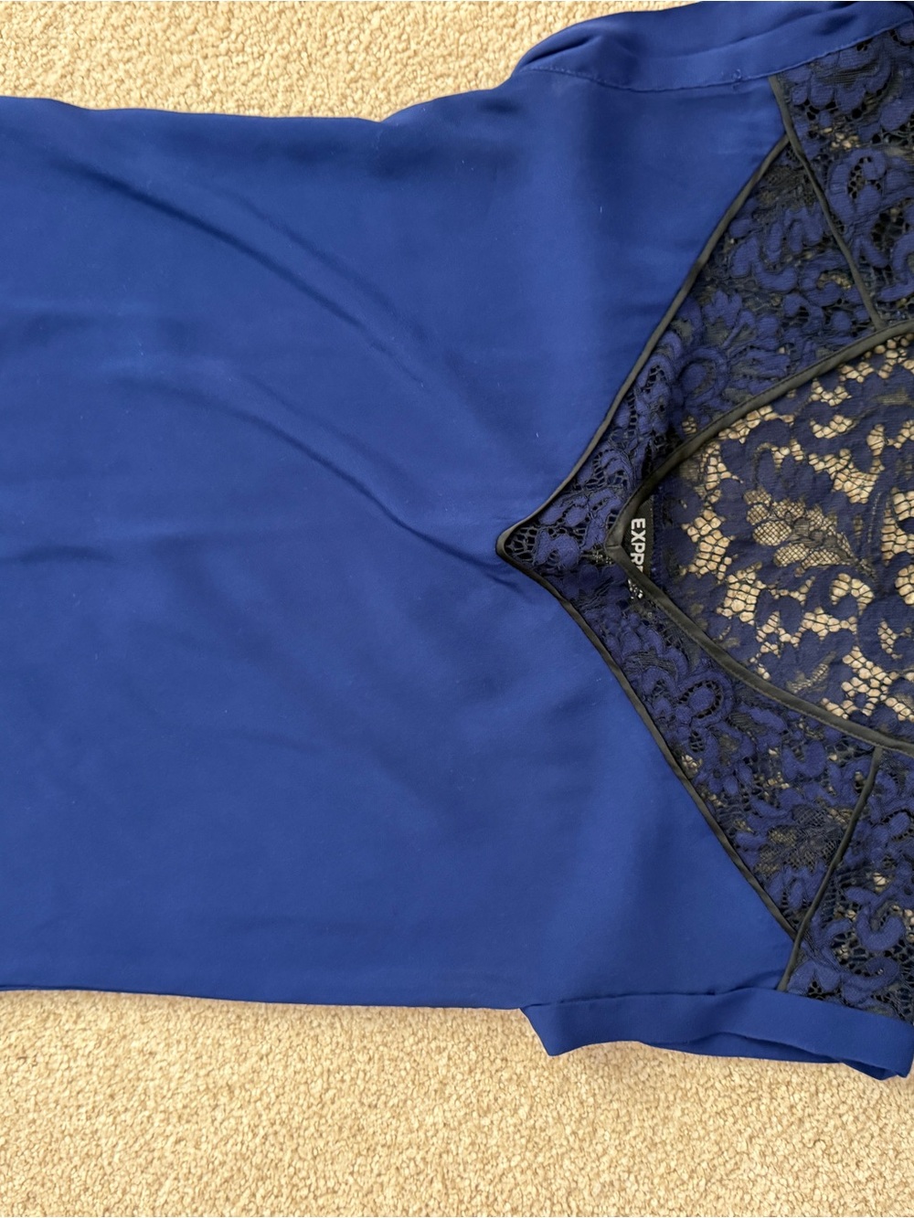 Express Royal Blue Lace-Trim Camisole